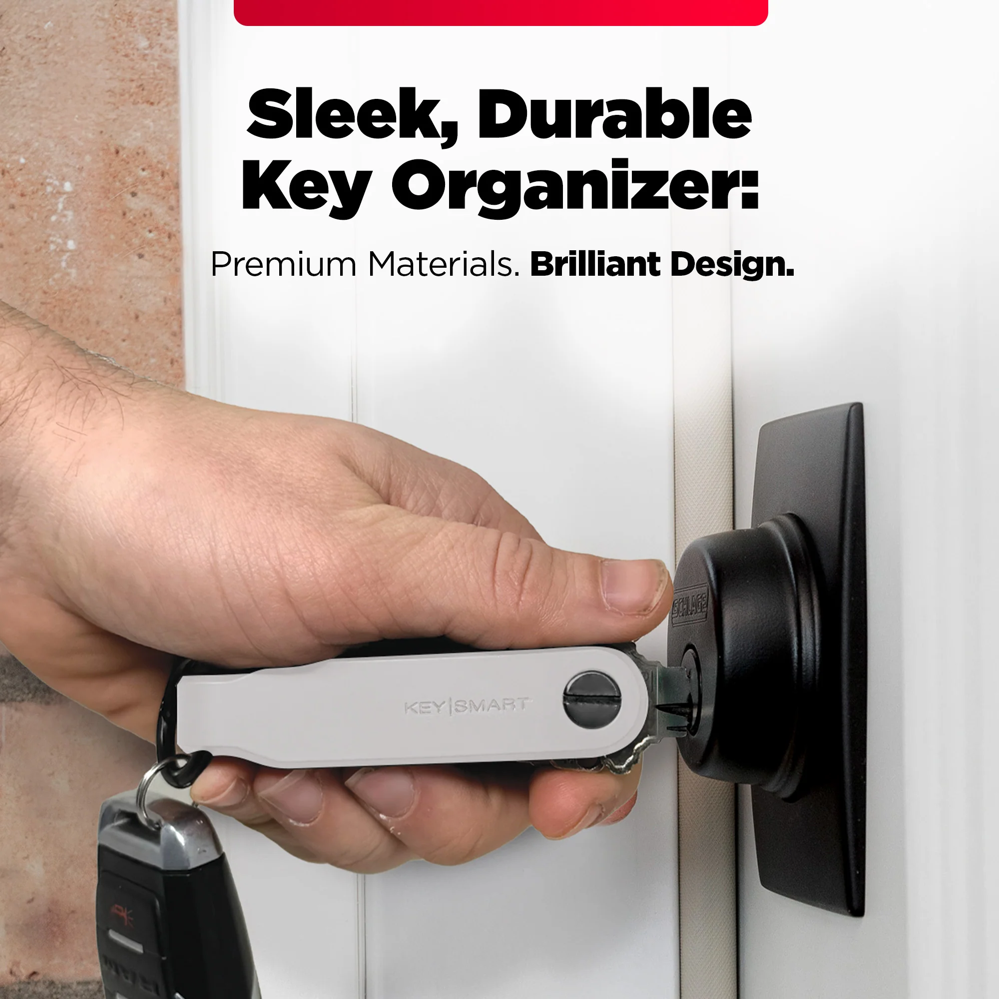 Keysmart® Loop White | Key Holder With Locking Screws | Organize Up To 5 Keys - Image 2