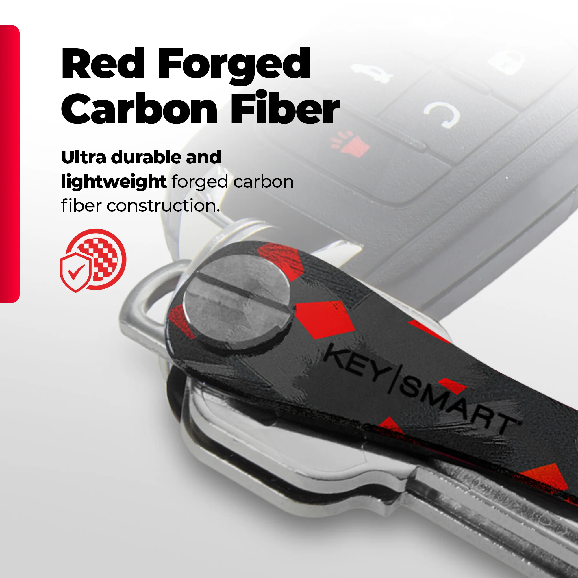 KeySmart Classic Red Forged Carbon | Original Compact Key Organizer | Holds Up To 14 Keys - Image 6