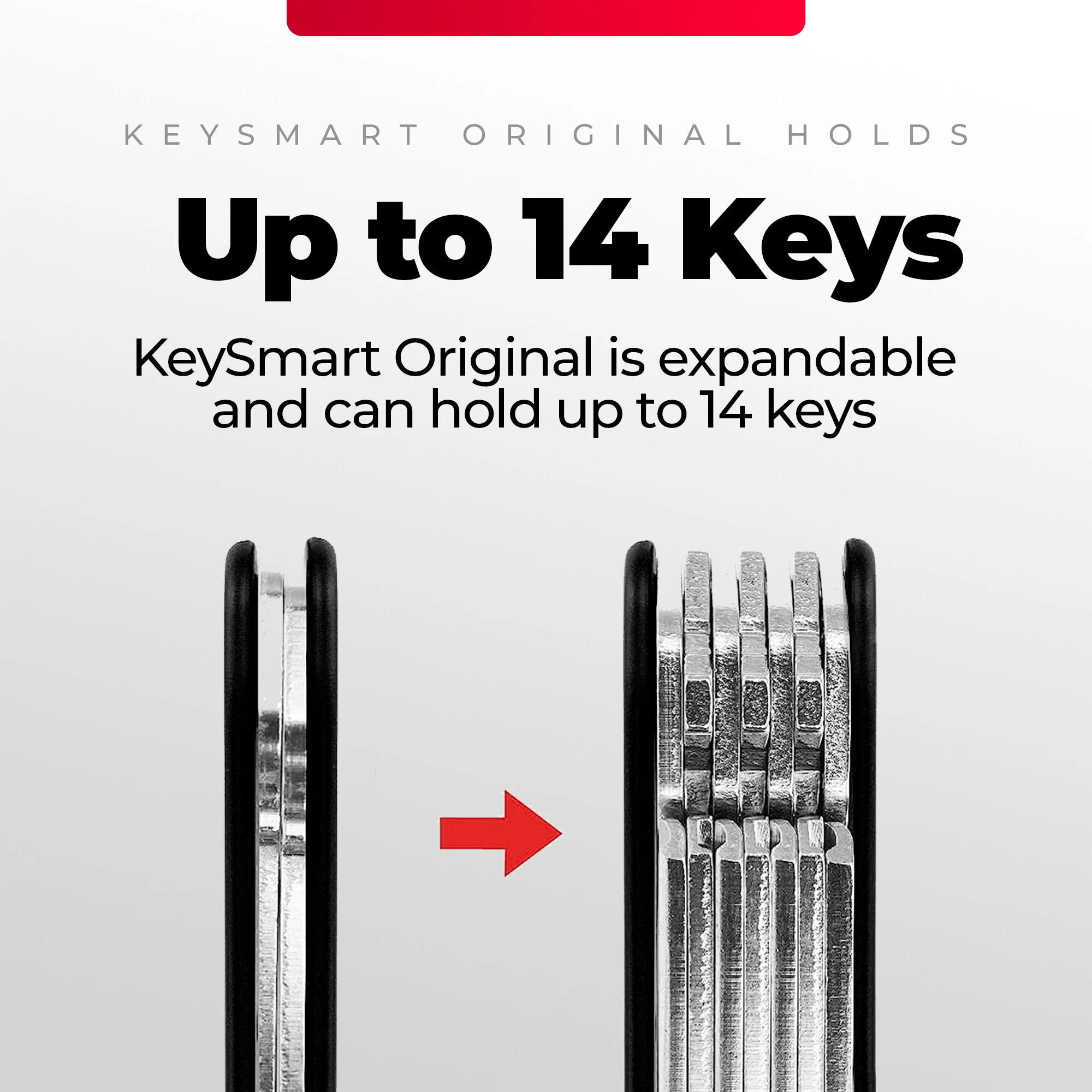 KeySmart Classic Red Forged Carbon | Original Compact Key Organizer | Holds Up To 14 Keys - Image 7