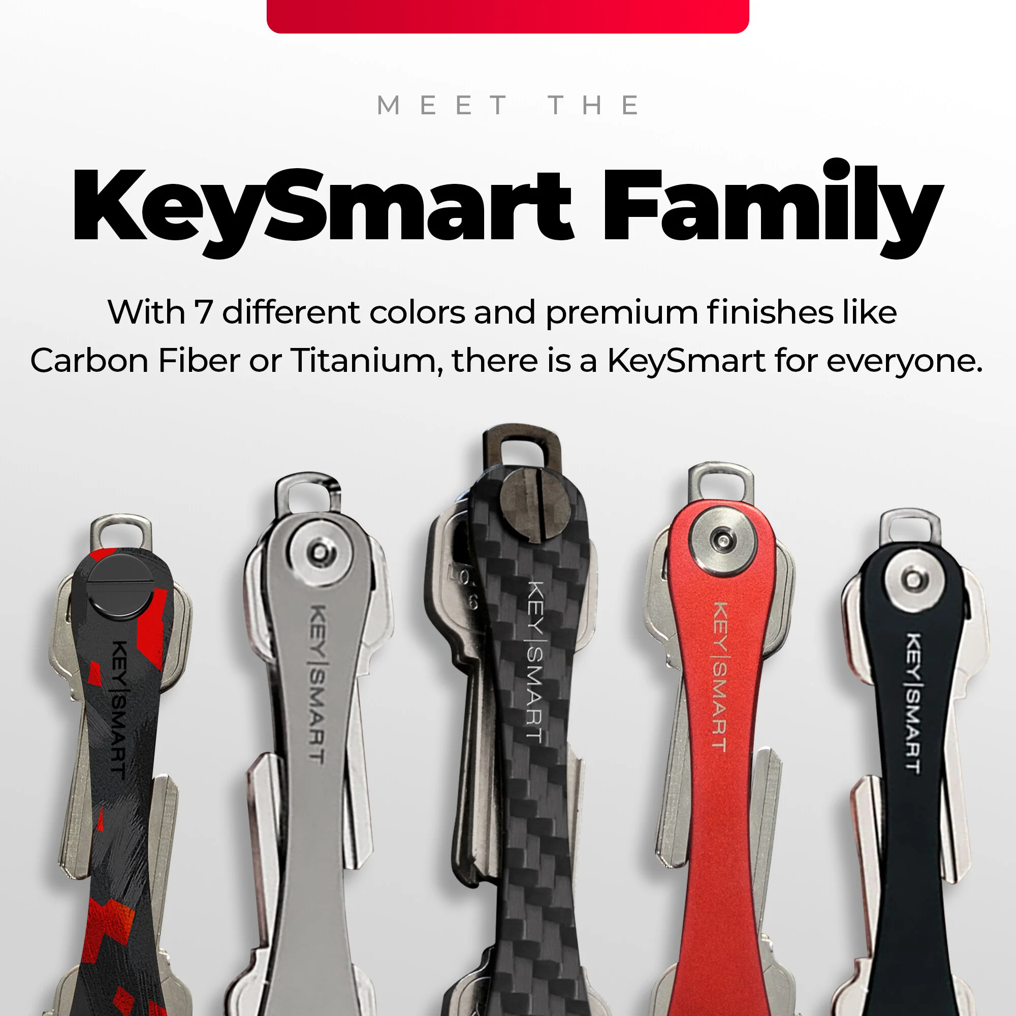 KeySmart Classic Red Forged Carbon | Original Compact Key Organizer | Holds Up To 14 Keys - Image 9
