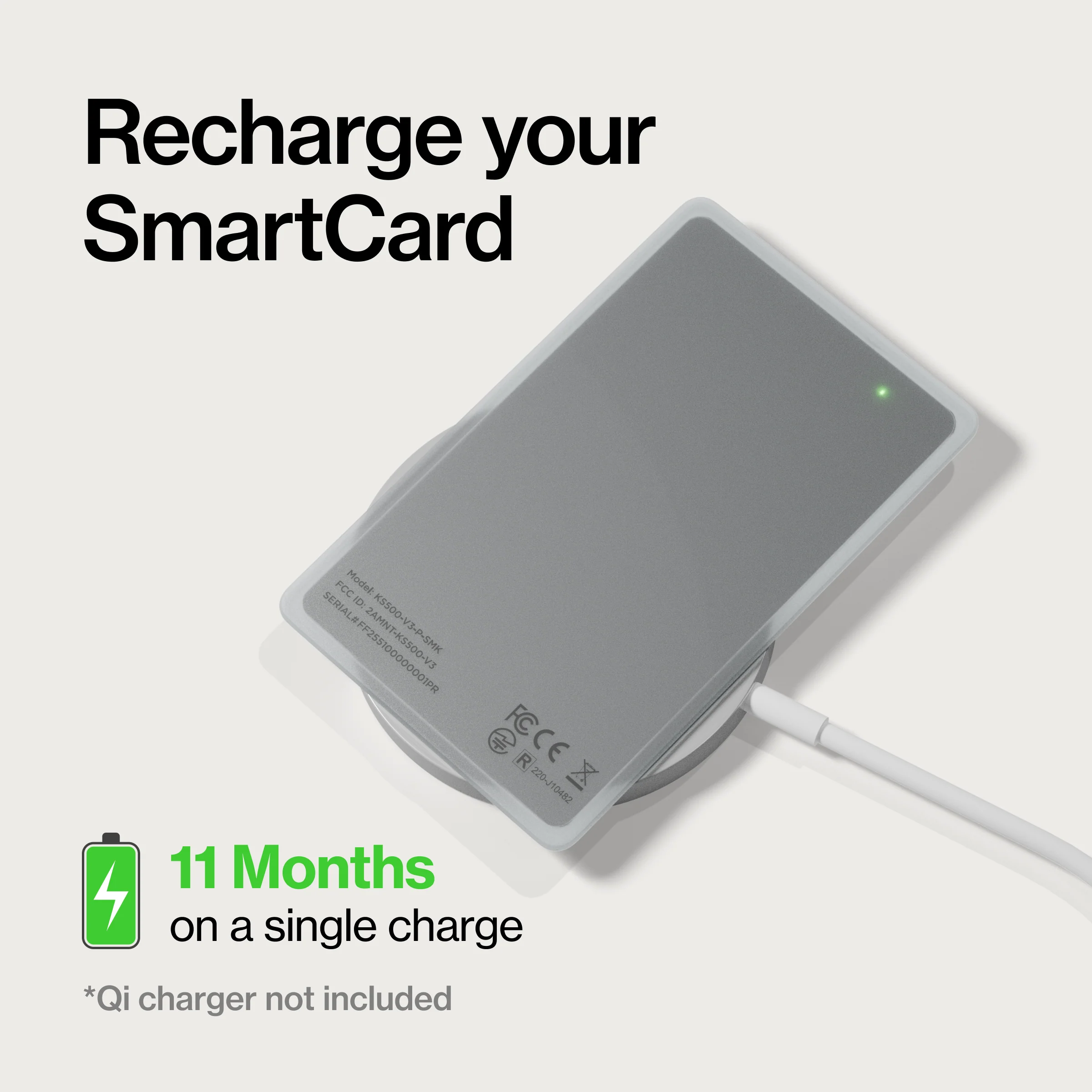 SmartCard Ghost (Gen 3) | Works With Apple Find My & Android Find Hub | Wireless Charging - Image 9